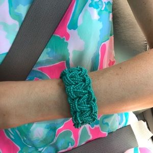 NWT teal rice bead bracelet